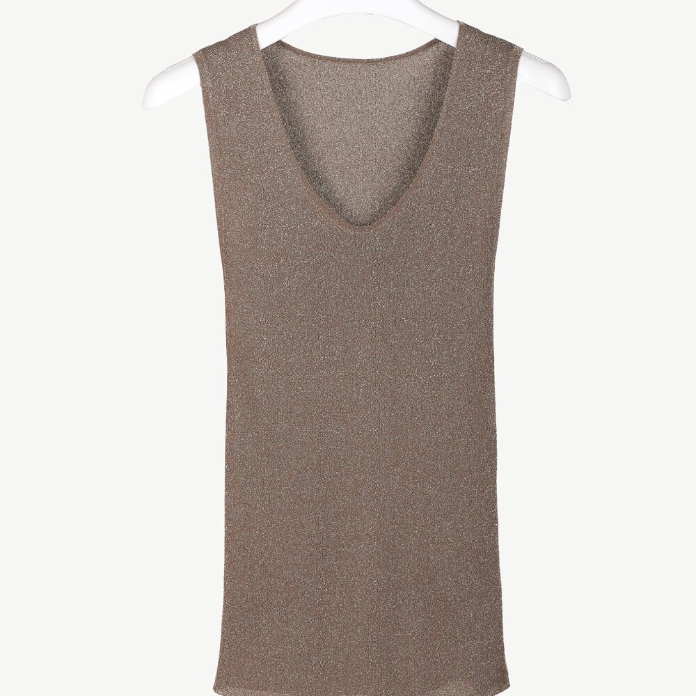 Brunello Cucinelli AW/20 Taupe Shimmer Knit Tank